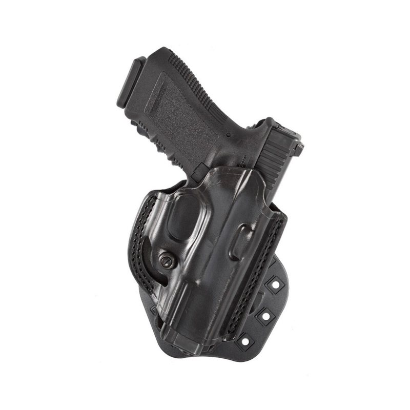 Funda de pala de cuero negro de lateral plano y boca abierta - Vista 4