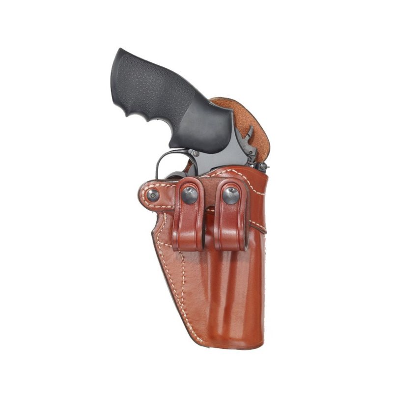 Funda interior IWB de cuero marrón para revólver con boca reforzada - Vista 7