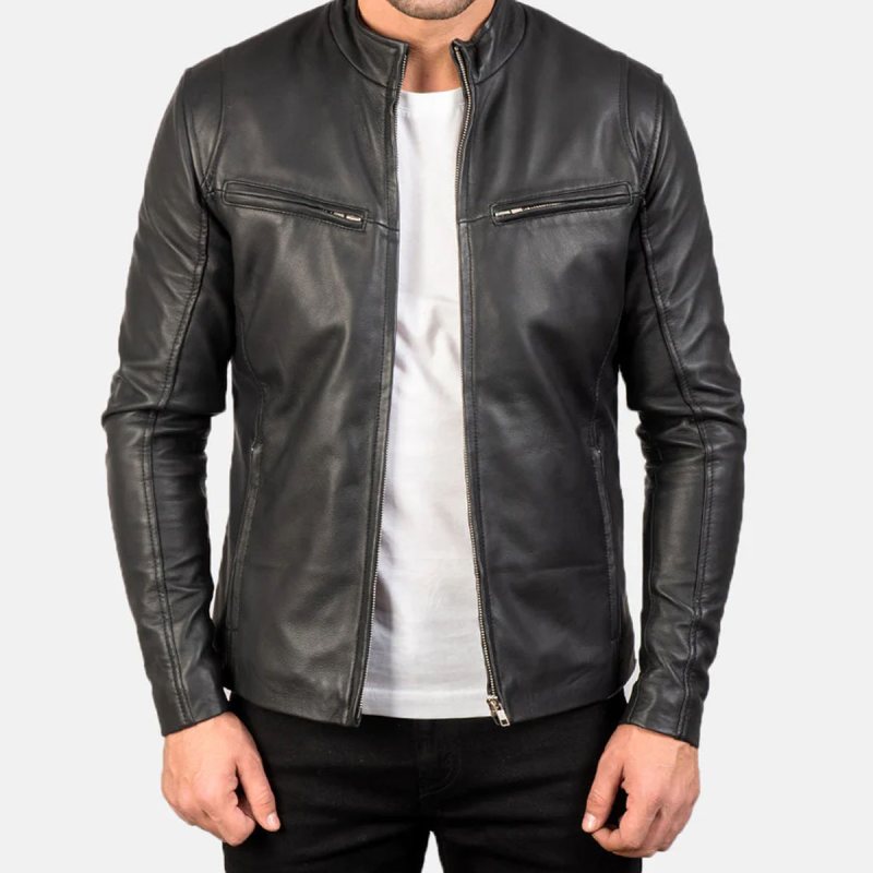 Chaqueta de cuero negro Ionic - Vista 1