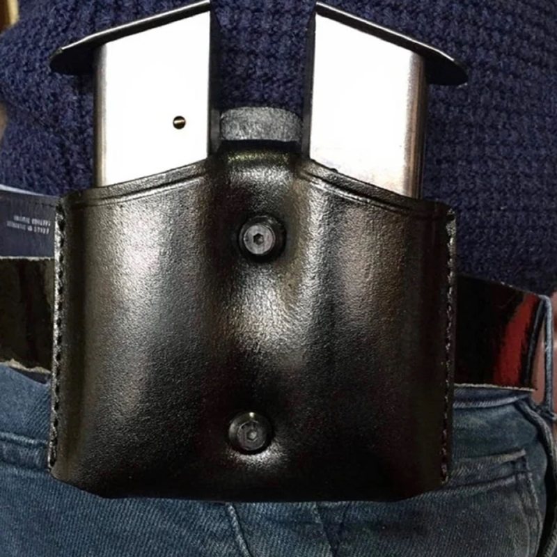 K008 Portacargador doble de cuero negro para Glock 17/19/22/23 - Vista 5