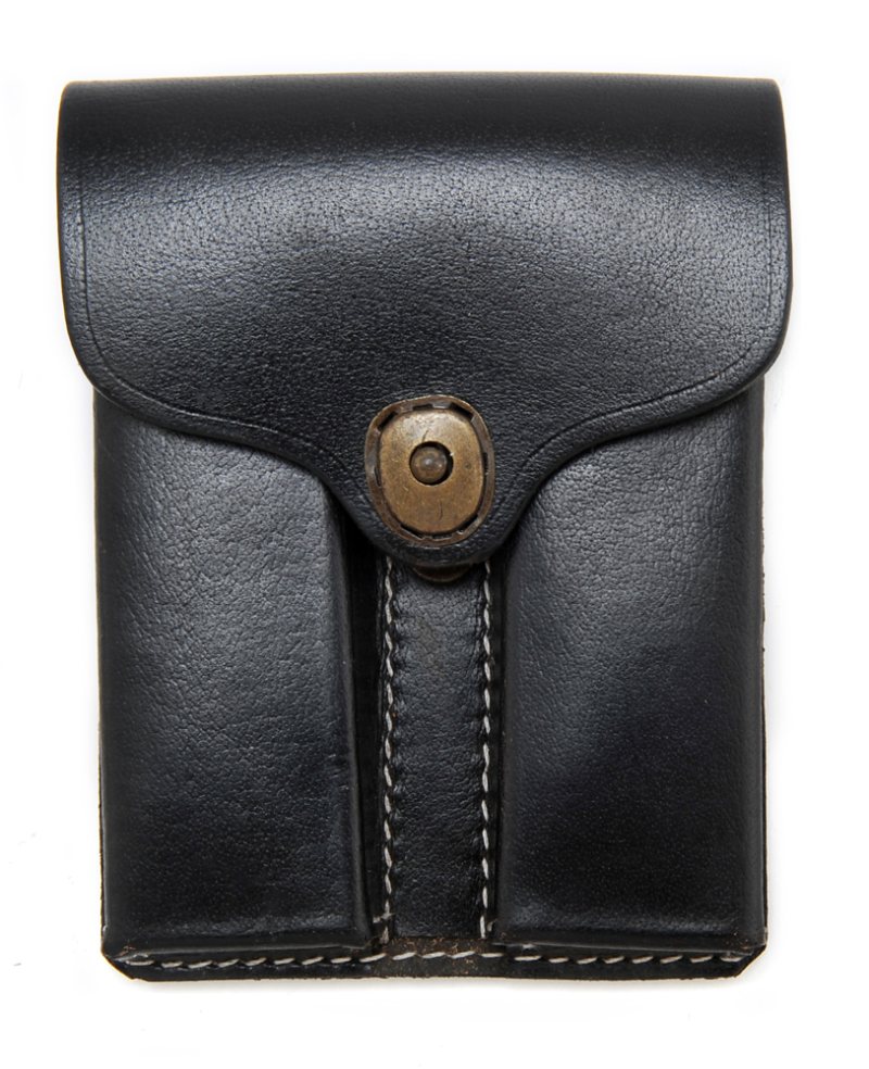 Portacargador doble de cuero negro para .45 sin enganche - Vista 2