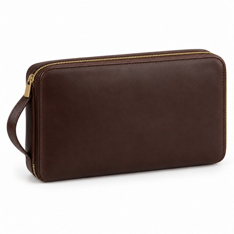 Estuche de viaje de piel para cargadores - Vista completa del producto