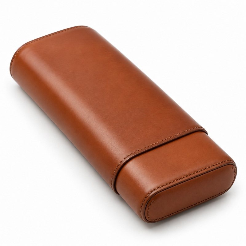 Estuche de viaje de piel para puros - Vista completa del producto