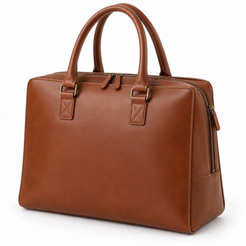 Bolso tote de piel con compartimento de funda independiente - Vista completa del producto