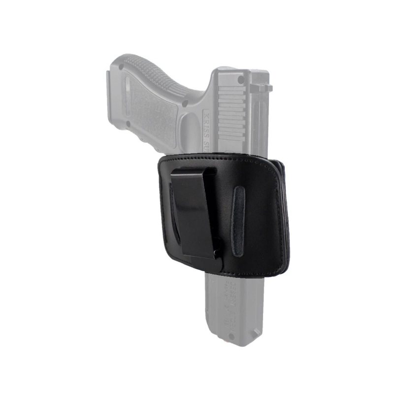 Funda de cuero negro con clip para porte oculto IWB u OWB - Vista 1