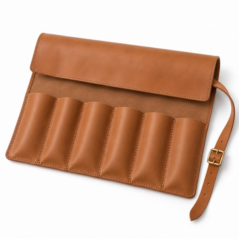 Rollo portaherramientas de piel con fundas individuales - Vista completa del producto