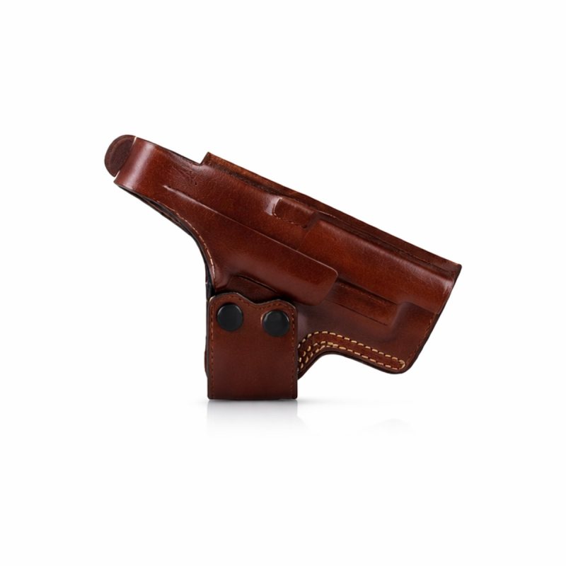 Funda exterior OWB de cuero para porte cruzado con cierre de pulgar - Vista 2