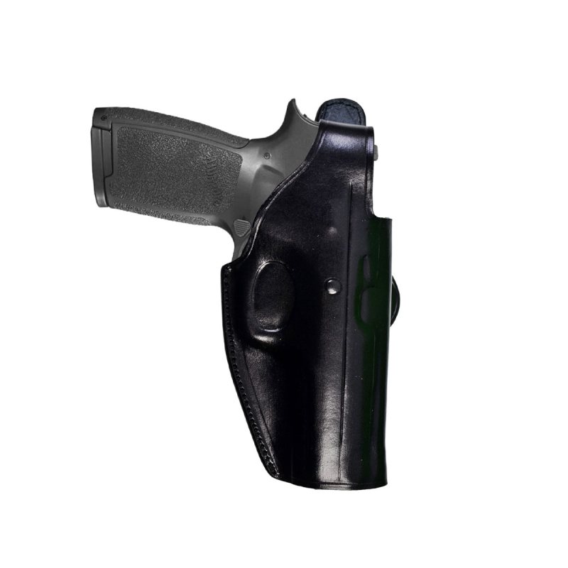 Funda de pala de cuero negro para Glock con cierre de pulgar - Vista 6
