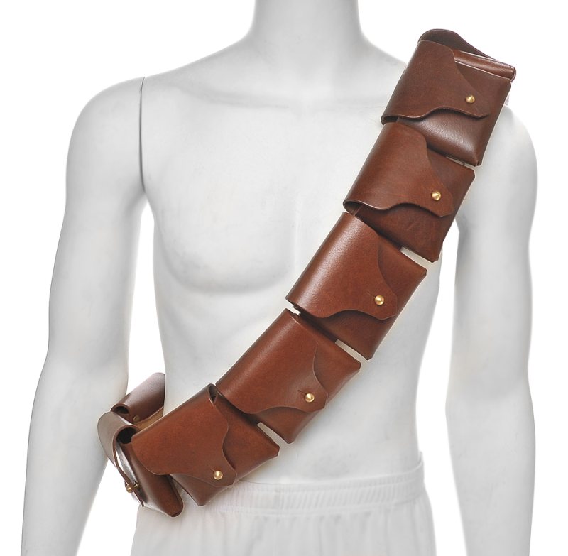 Bandolera de cuero para cargadores de carabina M1 de color marrón - Vista 2