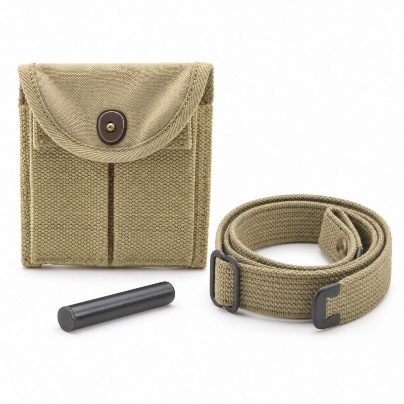 Conjunto de correa, aceitera y bolsillo de culata para carabina M1 de color caqui - Vista 1