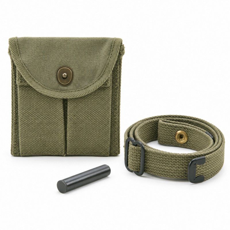 Conjunto de correa, aceitera y bolsillo de culata para carabina M1 de color verde oliva - Vista 1