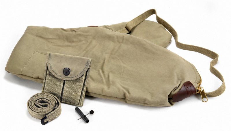 Conjunto de correa, aceitera, bolsillo de culata y funda con forro polar para carabina M1 de color verde oliva claro - Vista 2