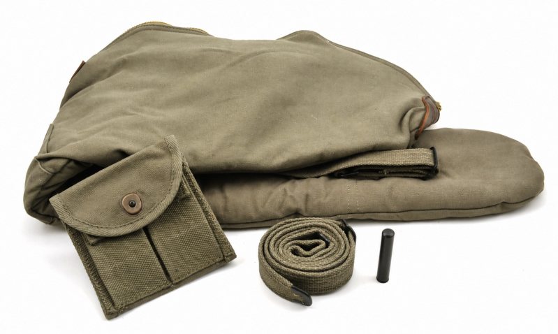Conjunto de correa, aceitera, bolsillo de culata y funda con forro polar para carabina M1 de color verde oliva - Vista 2