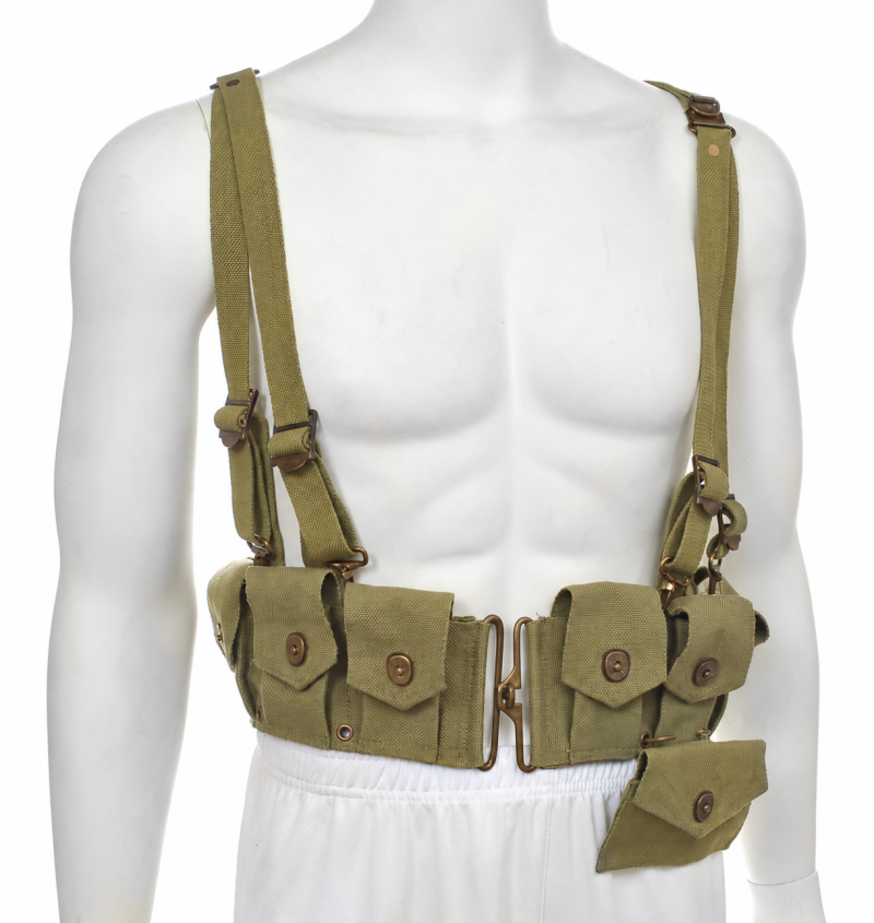 Conjunto de cinturón canana M1923, tirantes y bolsillo de primeros auxilios de color verde oliva claro - Vista 2