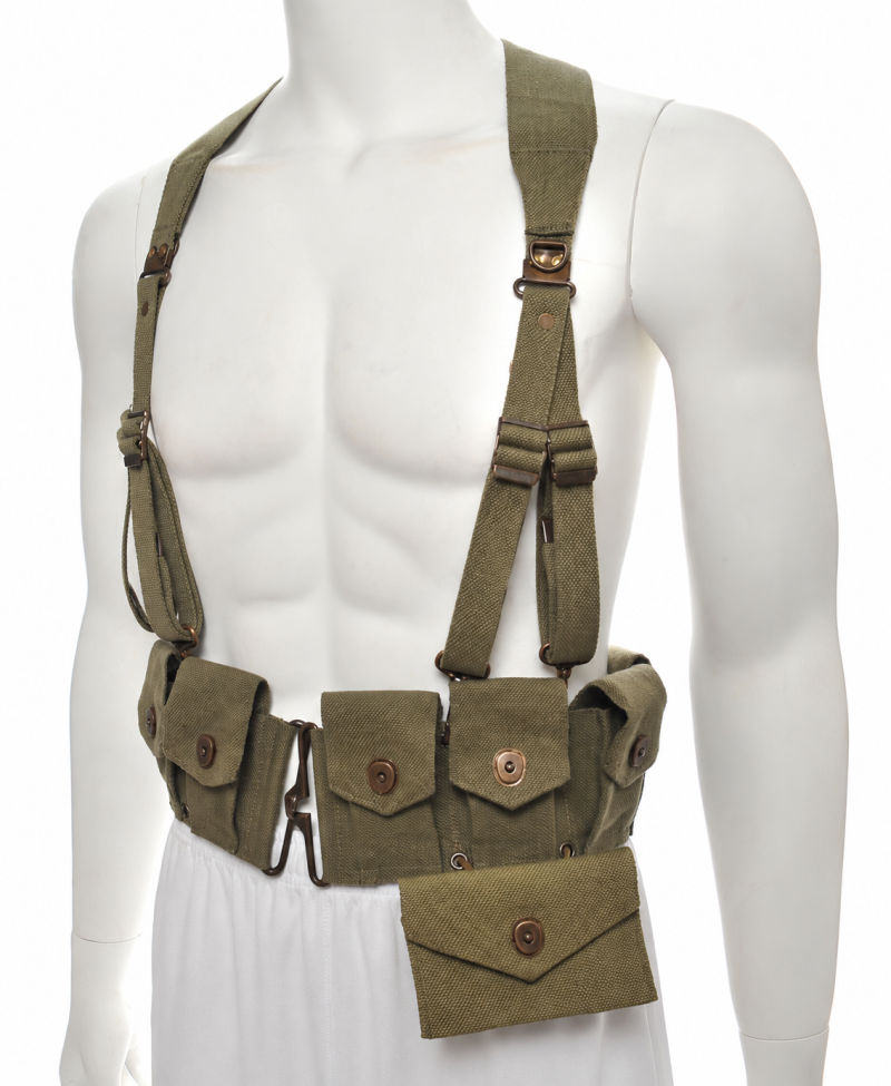 Conjunto de cinturón canana M1923, tirantes y bolsillo de primeros auxilios de color verde oliva - Vista 2