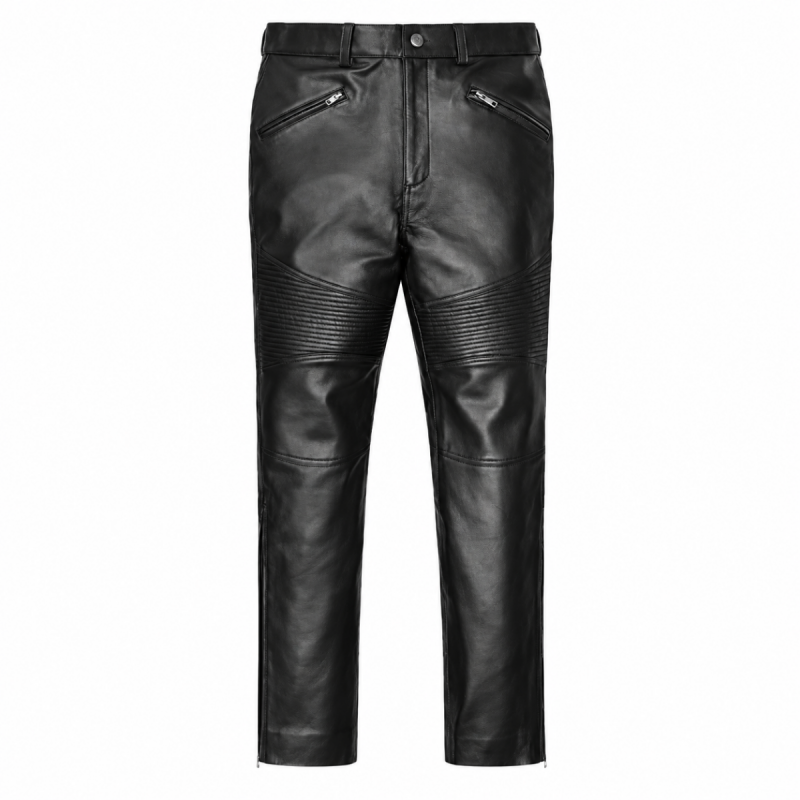 Pantalón de cuero negro para hombre inspirado en Jason Momoa - Vista 5
