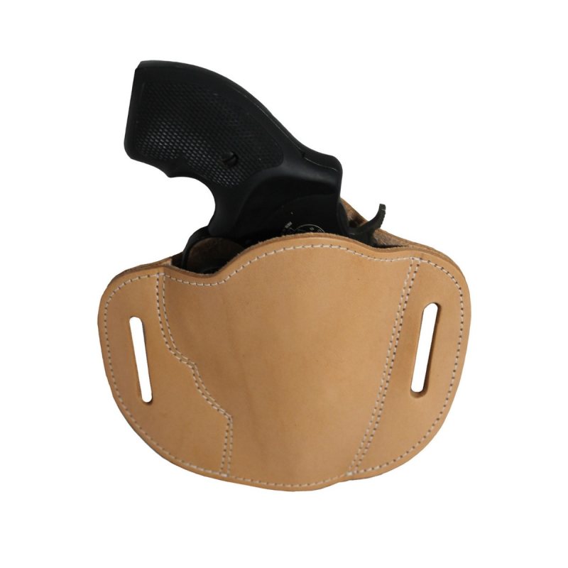 Funda de cuero color habana natural tipo pancake de paso de cinturón - Vista 1