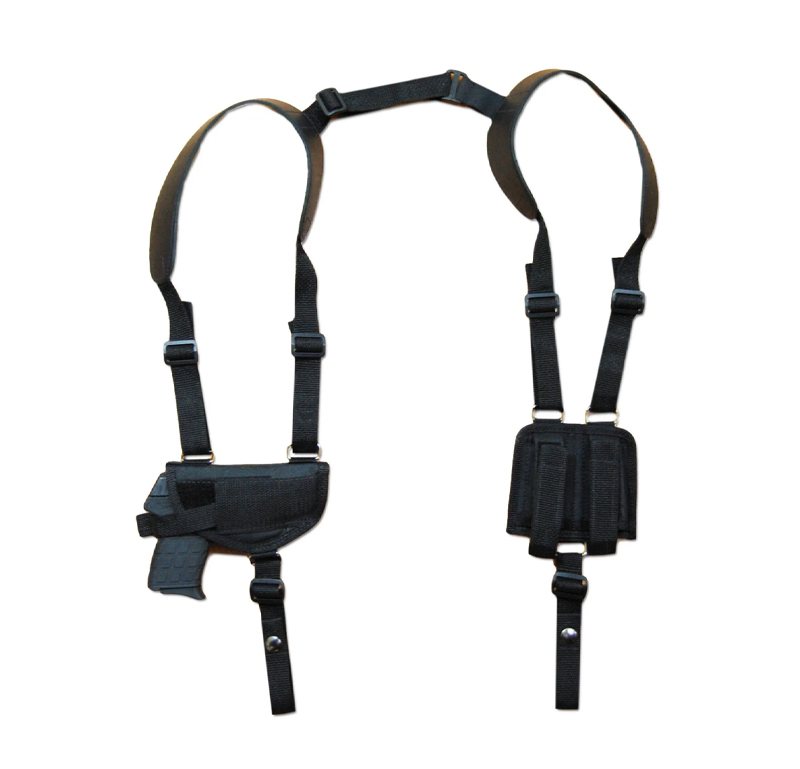 Funda de hombro horizontal de nailon negro con portacargador doble - Vista 5