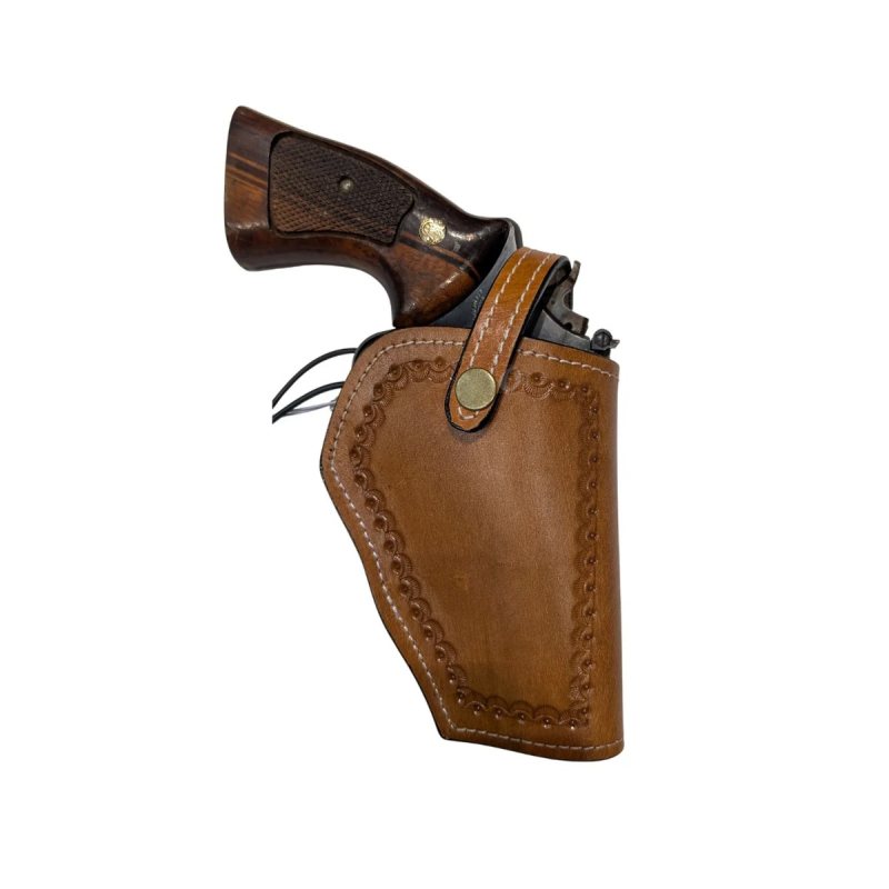 Funda exterior OWB de porte cruzado de cuero con extremo inferior abierto - Vista 11
