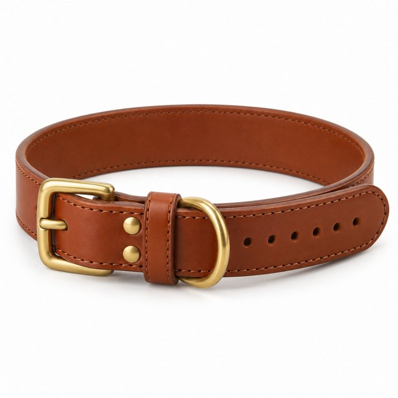 Collar de piel para perro personalizado - Vista completa del producto