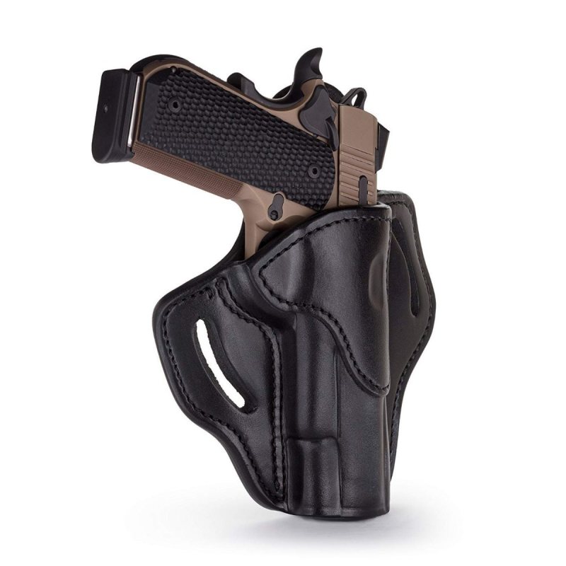Funda exterior OWB de cuero negro pulido para 1911 - Vista 1