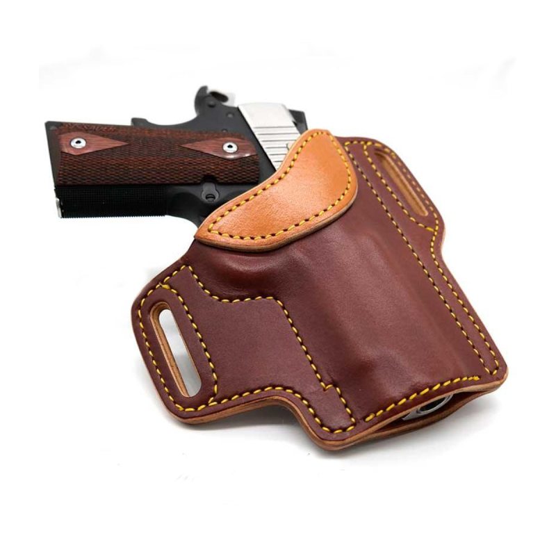 Funda exterior OWB de porte oculto de cuero burdeos tipo pancake Predator - Vista 4