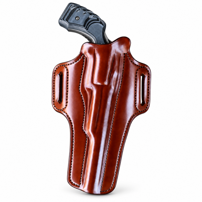 Funda de cuero premium OWB tipo pancake para revólver NAA Hogleg de 6 pulgadas