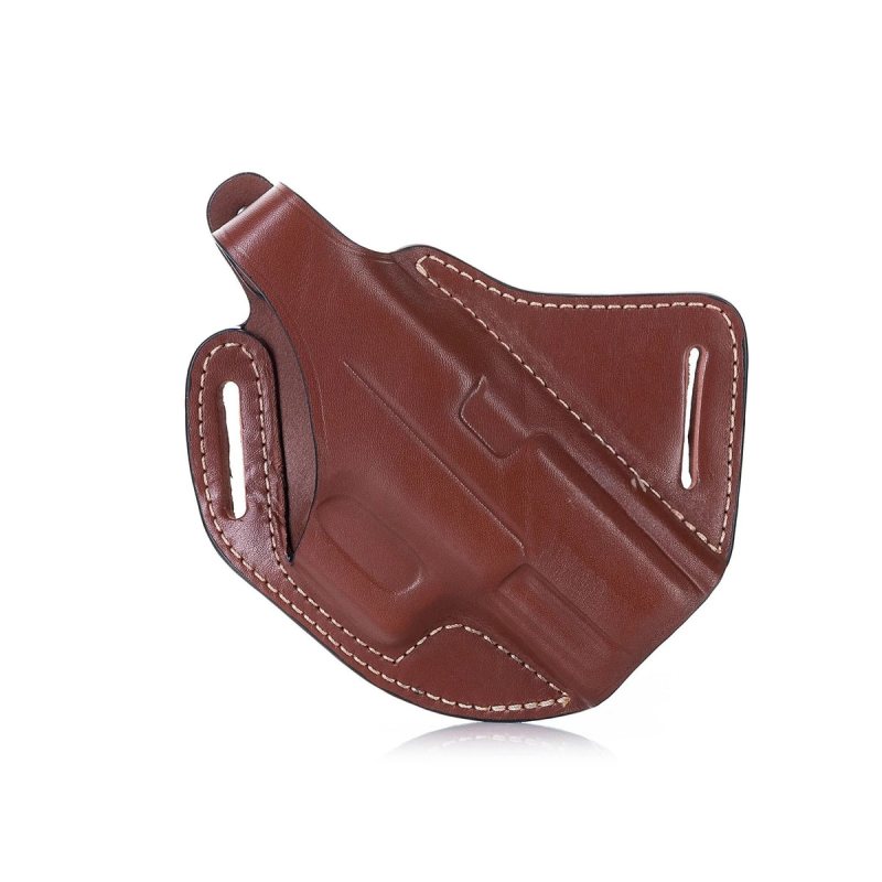 Funda exterior OWB de porte cruzado de cuero marrón - Vista 1