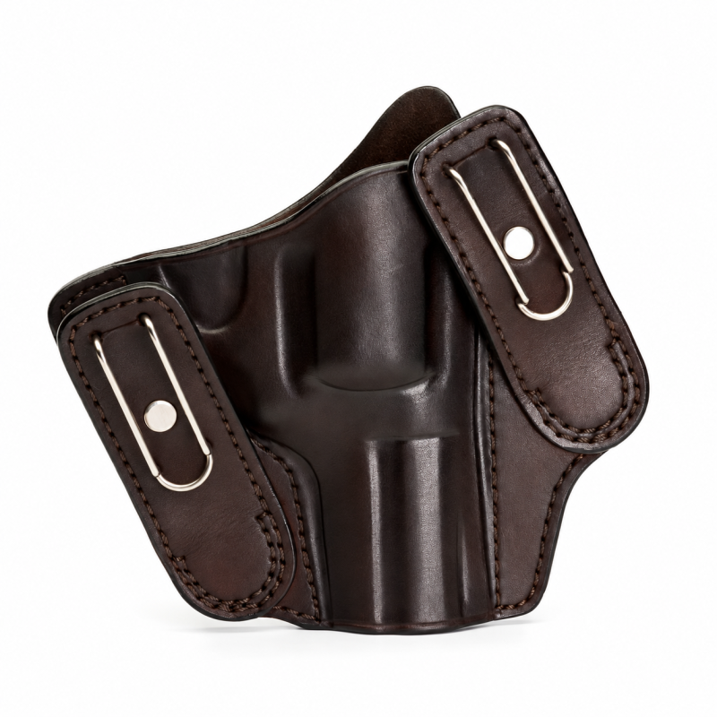 Funda interior IWB de cuero Quietline con dos clips que permite remeter la camisa - Vista 2