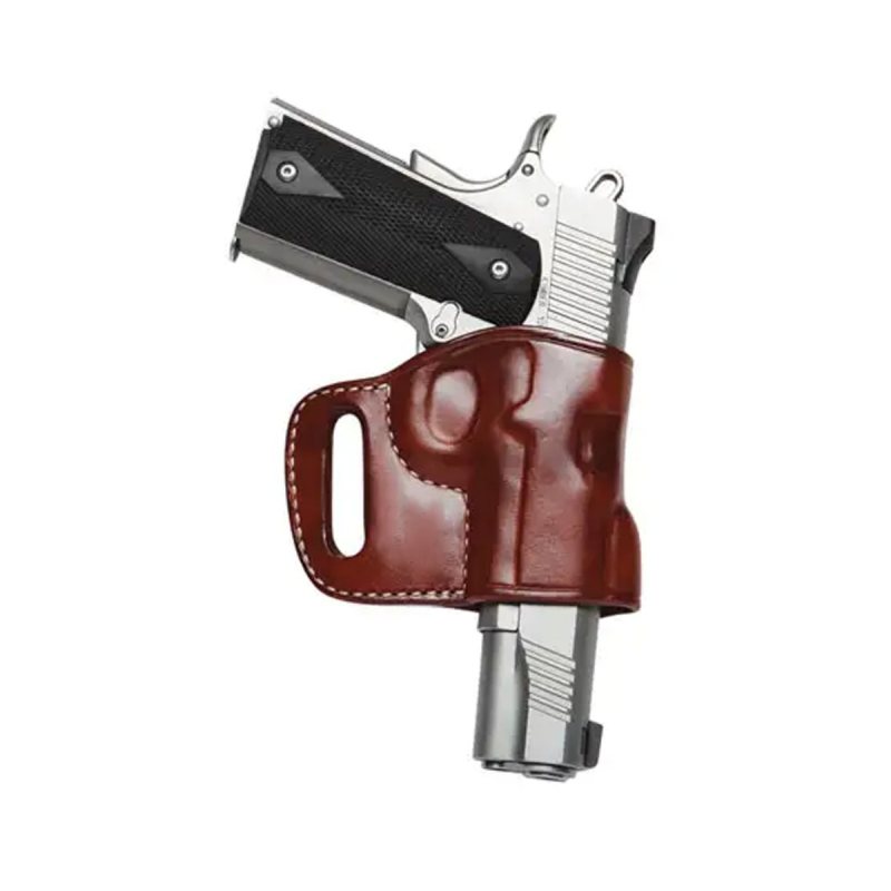 Funda exterior OWB de cinturón de cuero rojizo para pistola compacta - Vista 2