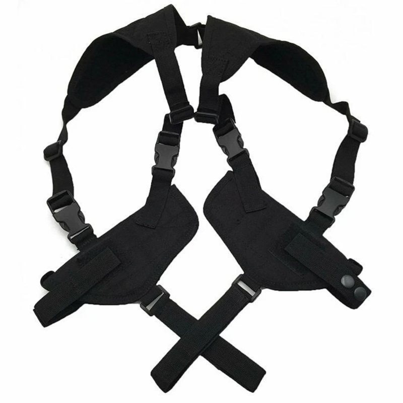 Funda táctica de hombro negra para dos pistolas bajo los brazos - Vista 6