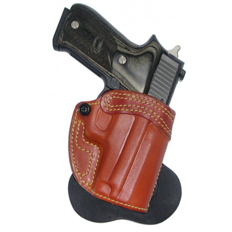 Funda de pala de cuero color habana con pestañas de bloqueo del cinturón - Vista 1