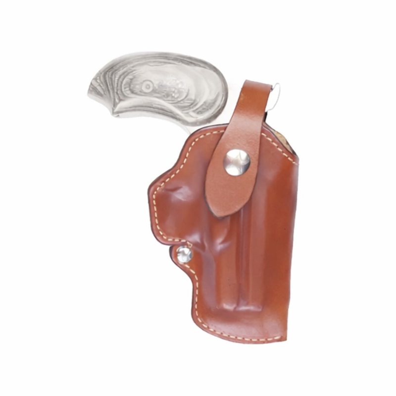 Funda de cinturón de cuero color habana que cubre el guardamonte - Vista 2