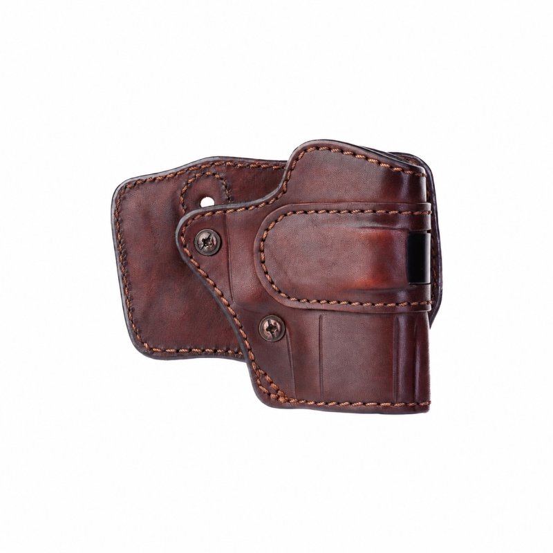Funda de cuero Trailguard con boca del cañón cubierta y dos clips - Vista 2