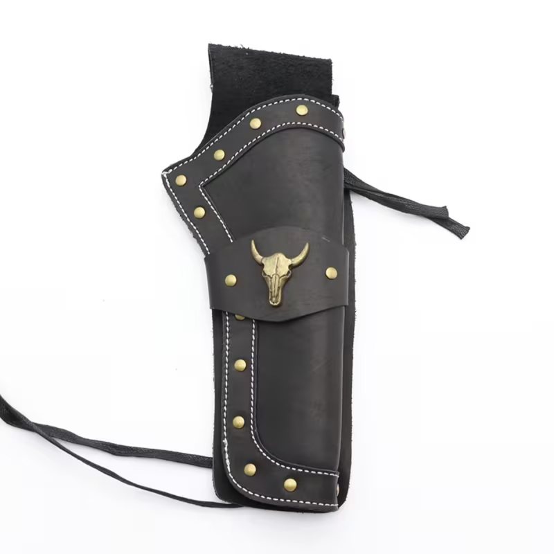 Funda Western de cinturón de cuero con solapa decorativa - Vista 11