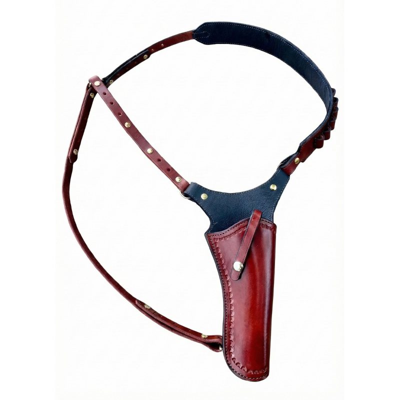 Equipo western de funda de pecho y hombro de cuero con trabillas para cartuchos - Vista 5