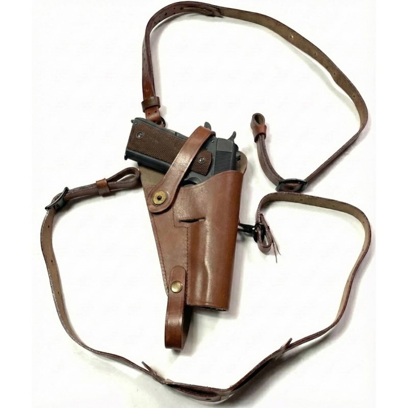 Funda de hombro de cuero M7 de estilo Segunda Guerra Mundial para pistola US .45 - Vista 7
